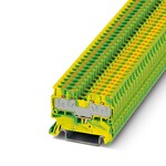 Zacisk przewodu ochronnego, ilość przyłączy: 4, rodzaj przyłącza: zaciski Push-in, Przekrój znamionowy: 2,5 mm2, przekrój: 0,14 mm2 - 4 mm2, rodzaj montażu: NS 35/7,5, NS 35/15, kolor: zielono-żółty