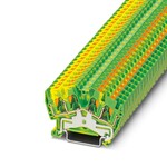 Zacisk przewodu ochronnego, ilość przyłączy: 4, rodzaj przyłącza: zaciski Push-in, 1. poziomowe, przekrój: 0,2 mm2 - 6 mm2, rodzaj montażu: NS 35/7,5, NS 35/15, kolor: zielono-żółty