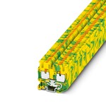 Miniaturowe złącze przewodu ochronnego, ilość przyłączy: 2, rodzaj przyłącza: zaciski Push-in, 1. poziomowe, Przekrój znamionowy: 2,5 mm2, przekrój: 0,14 mm2 - 4 mm2, rodzaj montażu: NS 15, kolor: zielono-żółty