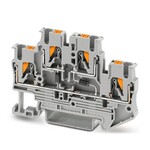 Złączka szeregowa elementów kontrolnych Push-in z diodą 1N4007, 0,5 A, 4 przyłącza, 2,5 mm2, 2-piętrowa, szara