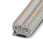 Złączka odłącznikowa, Prąd i napięcie określa zastosowany wtyk., napięcie znamionowe: 400 V, Termiczny prąd długotrwały Isubth/sub: 20 A, rodzaj przyłącza: zaciski Push-in, Przekrój znamionowy: 2,5 mm2, przekrój: 0,14 mm2 - 4 mm2, montaż: NS 35/7,5, NS 35/15, kolor: szary