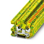 Złącze instalacyjne do przewodów ochronnych, zaciski Push-in, przekrój: 0,5 mm2 - 10 mm2, rodzaj montażu: NS 35/7,5, NS 35/15, kolor: zielono-żółty