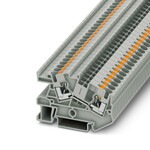 Złącze instalacyjne, napięcie znamionowe: 800 V, prąd znamionowy: 32 A, zaciski Push-in, 1. poziomowe, Przekrój znamionowy: 4 mm2, przekrój: 0,2 mm2 - 6 mm2, rodzaj montażu: NS 35/7,5, NS 35/15, kolor: szary