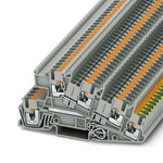 Złączka instalacyjna PE Push-in 400 V 24 A, 3-piętrowa, 2,5 mm2, szara