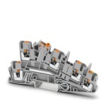 Złączka instalacyjna PE Push-in 400 V 24 A, 3-piętrowa, 2,5 mm2, szara
