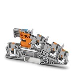 Złączka instalacyjna PE Push-in 400 V 24 A, 3-piętrowa, 2,5 mm2, szara