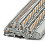 Zacisk instalacyjny wielopoziomowy, napięcie znamionowe: 400 V, prąd znamionowy: 28 A, zaciski Push-in, 1., 2. i 3. poziom, Przekrój znamionowy: 4 mm2, przekrój: 0,2 mm2 - 6 mm2, rodzaj montażu: NS 35/7,5, NS 35/15, kolor: szary