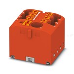 Blok rozdzielczy z zasilaniem Push-in 450 V 24 A, 7 przyłączy, czerwony