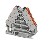 Rozdzielacz napięcia Push-in 250 V 17,5 A, 4-piętrowy, 1,5 mm2, szary, elementy czerwone