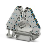Rozdzielacz napięcia Push-in 250 V 17,5 A, 4-piętrowy, 1,5 mm2, szary, elementy niebieskie