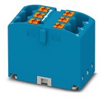Gniazdo przekaźnikowe 450 V 24 A, 6 przyłączy Push-in 0,14–4 mm2, klejone, niebieski