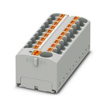Blok rozdzielczy z zasilaniem Push-in 450 V 32 A, 19 przyłączy, szary