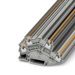 Złączka dwupoziomowa, z łącznikiem potencjału, napięcie znamionowe: 500 V, prąd znamionowy: 16 A, rodzaj przyłącza: zaciski Push-in, 1. i 2-poziomowe, Przekrój znamionowy: 1,5 mm2, przekrój: 0,14 mm2 - 1,5 mm2, rodzaj montażu: NS 35/7,5, NS 35/15, kolor: szary