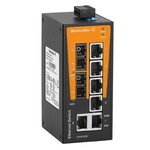 Przełącznik sieciowy, Niezarządzalny, Fast Ethernet, 6x RJ45, 2 SC Multi-mode, -10 °C...60 °C, IP30, IE-SW-BL08-6TX-2SC