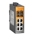 Przełącznik sieciowy, Niezarządzalny, Fast Ethernet, 6x RJ45, 2x SC wielomodowy, -40 °C...75 °C, IP30, IE-SW-EL08-6TX-2SC