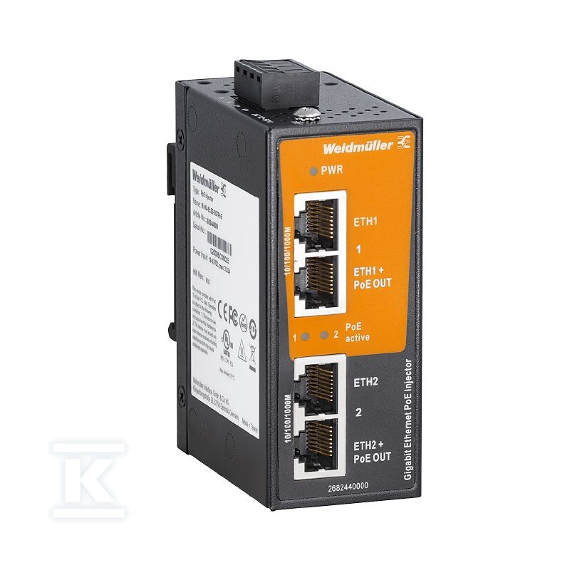 Zasilacz PoE, Gigabit Ethernet, 2x RJ45 - 2682440000