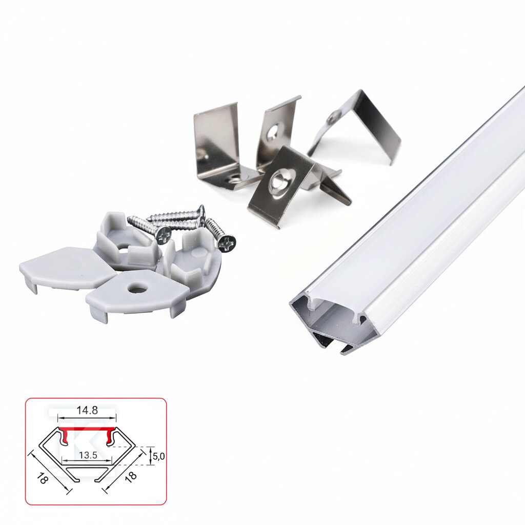 Perfil LED Nextec de canto, modelo NZA - PC048427
