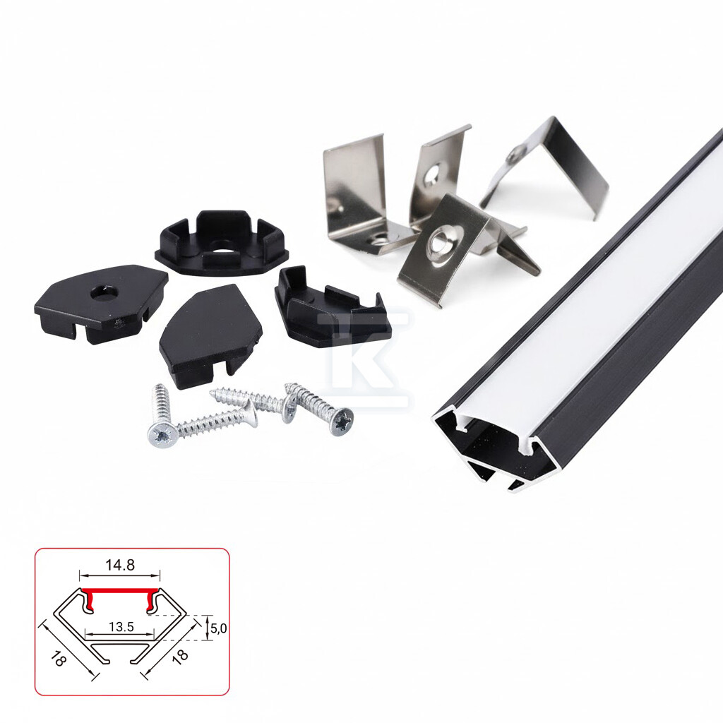 Profil LED Nextec narożny Typ NZA + - PC048441
