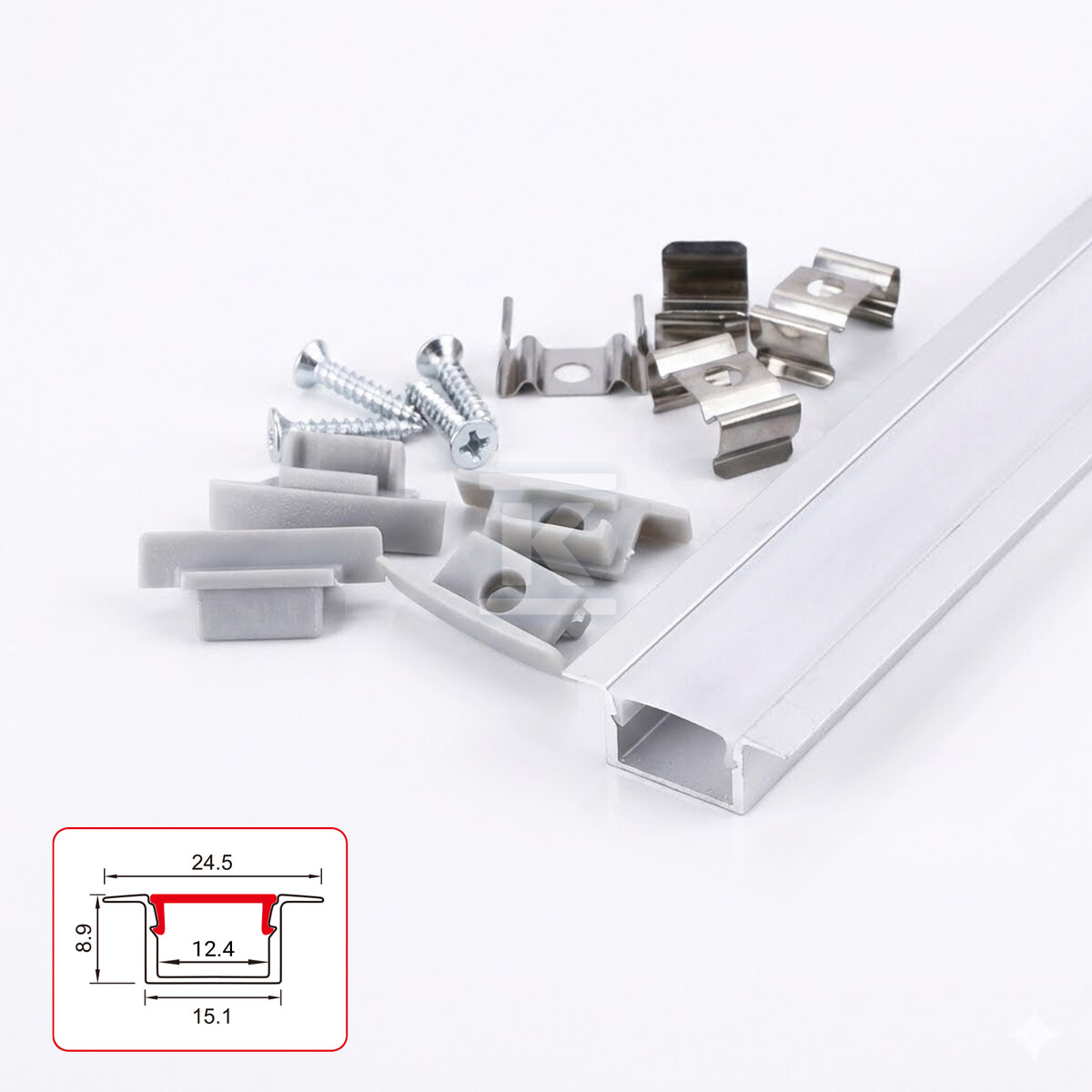 LED profil Nextec, zapustený typ PTA + - PC048380