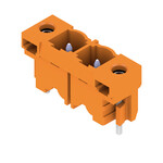 Złącze wtykowe do PCB (przyłącze płytki), 500 V, 29 A, Raster w mm: 7.62, Liczba biegunów: 2, Połączenie lutowane THR, skrzynia, SL 7.62HP/02/180LF 3.2 SN OR BX
