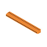 Zacisk płytki drukowanej, 320 V, 17.5 A, Raster w mm: 5.00, 2.5 mm2, Liczba biegunów: 23, Przyłącze z jarzmem, Połączenie lutowane THR, 180°, skrzynia, LM 5.00/23/180 3.5SN OR BX