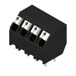 Zacisk płytki drukowanej, 320 V, 17.5 A, Raster w mm: 5.08, 1.5 mm2, Liczba biegunów: 4, PUSH IN z aktuatorem, Połączenie lutowane THT/THR, 135°, Tube, LSF-SMT 5.08/04/135 3.5SN BK TU