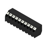 Zacisk płytki drukowanej, 320 V, 17.5 A, Raster w mm: 5.08, 1.5 mm2, Liczba biegunów: 10, PUSH IN z aktuatorem, Połączenie lutowane THT/THR, 135°, Tub, LSF-SMT 5.08/10/135 1.5SN BK TU