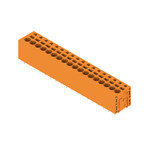 Zacisk płytki drukowanej, 320 V, 24 A, Raster w mm: 5.00, 2.5 mm2, Liczba biegunów: 18, PUSH IN bez aktuatora, Połączenie lutowane THR, 180°, skrzynia, LMFS 5.00/18/180 3.5SN OR BX