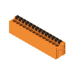 Zacisk płytki drukowanej, 320 V, 24 A, Raster w mm: 5.00, 2.5 mm2, Liczba biegunów: 14, PUSH IN z aktuatorem, Połączenie lutowane THR, 180°, skrzynia, LMF 5.00/14/180 3.5SN OR BX