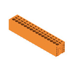 Zacisk płytki drukowanej, 320 V, 24 A, Raster w mm: 5.00, 2.5 mm2, Liczba biegunów: 16, PUSH IN bez aktuatora, Połączenie lutowane THR, 180°, skrzynia, LMFS 5.00/16/180 3.5SN OR BX
