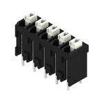 Zacisk płytki drukowanej, 320 V, 17.5 A, Raster w mm: 5.00, 1.5 mm2, Liczba biegunów: 5, PUSH IN z aktuatorem, Połączenie lutowane THT/THR, 180°, Tube, LSF-SMT 5.00/05/180 3.5SN BK TU