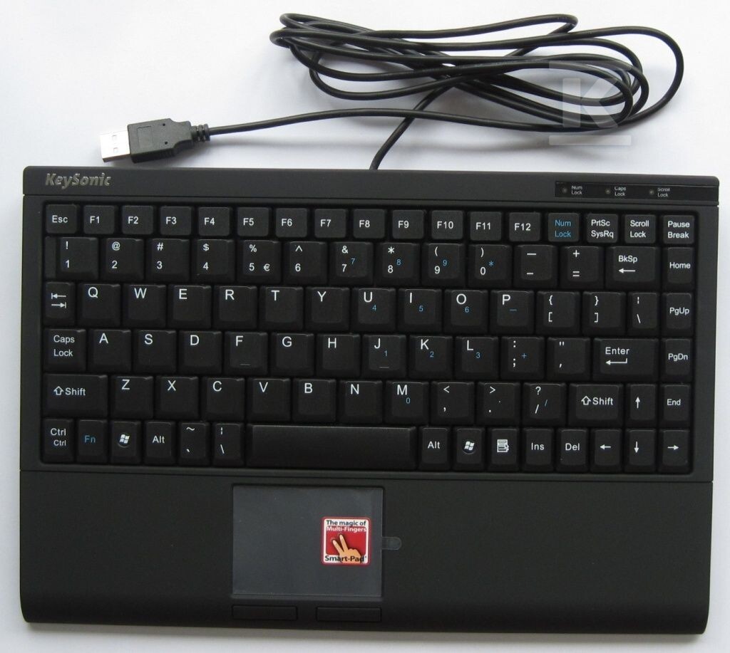 Klawiatura 88kl +touchpad USB, czarna - ACK-540U+