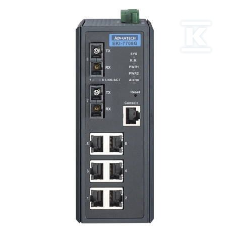 Комутатор 6xG, 2xSM керування - EKI-7708G-2SI-AE