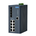 Zarządzalny switch Fast Ethernet PoE - 8 portów FE PoE/PoE+, 4 porty SFP, zasilanie 24-48VDC EKI-7712E-4FPI-AE Advantech