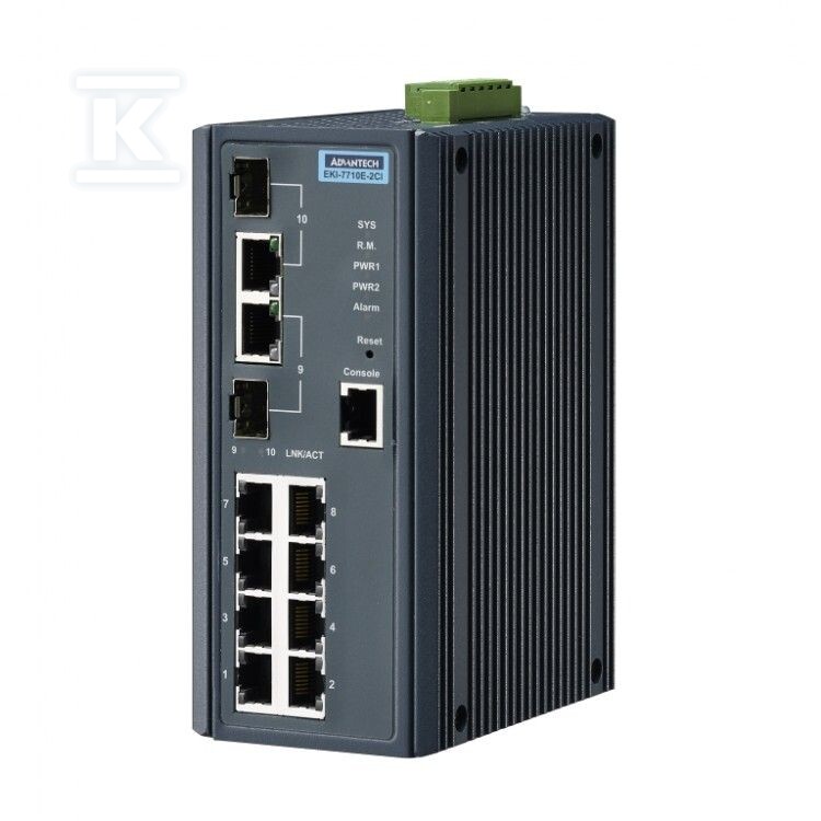 Керований комутатор 8xFE PoE+ 2xG/SFP - EKI-7710E-2CPI-BE
