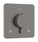 Bateria termostatyczna do 2 odbiorników, podtynkowa Ecostat Comfort Q czarny chrom Szczotkowany