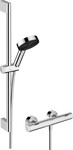 Zestaw prysznicowy 105 3 strumieniowy Relaxation EcoSmart z drążkiem 65 cm i termostatyczną baterią Ecostat Fine, natynkowy Pulsify Select S chrom