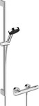 Zestaw prysznicowy 105 3 strumieniowy Relaxation EcoSmart z drążkiem 90 cm i termostatyczną baterią Ecostat Fine, natynkowy, Pulsify Select S chrom
