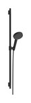 Zestaw prysznicowy 125 3 strumieniowy EcoSmart z drążkiem Unica S Puro 90 cm Raindance Alive Select S czarny Matowy