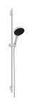 Zestaw prysznicowy 130 3 strumieniowy z drążkiem S Puro 90 cm PushSlider i tekstylnym wężem Designflex 160 cm Rainfinity biały Matowy