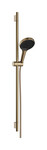 Zestaw prysznicowy 130 3 strumieniowy z drążkiem S Puro 90 cm PushSlider i tekstylnym wężem Designflex 160 cm Rainfinity brąz Szczotkowany