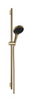 Zestaw prysznicowy 130 3 strumieniowy z drążkiem S Puro 90 cm PushSlider i tekstylnym wężem Designflex 160 cm Rainfinity złoty Optyczny Polerowany