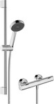 Zestaw prysznicowy 95 2 strumieniowy EcoSmart z drążkiem 65 cm i termostatem Ecostat Fine, natynkowy Activera Select S chrom