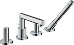 Bateria wannowa Uno 4-otworowa z uchwytami Zero, Chrom