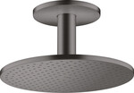 Głowica prysznicowa ShowerSolutions 300 1 strumieniowa z przyłączem sufitowym, czarny chrom szczotkowany