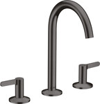 Bateria umywalkowa One 3-otworowa 170 z odpływem Push-Open, Czarny chrom szczotkowany
