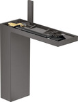 Bateria umywalkowa MyEdition jednouchwytowa 230 z odpływem Push-Open, czarny chrom szczotkowany