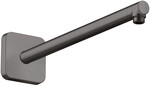 Ramię prysznicowe ShowerSolutions Softsquare 390 mm czarny chrom szczotkowany
