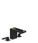 Bateria umywalkowa MyEdition 3-otworowa 110 z odpływem Push-Open, Czarny Matowy