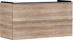 Szafka pod umywalkę wisząca Xelu Q z 2 szufladami 1180/475, Naturalny dąb, Uchwyty chrom